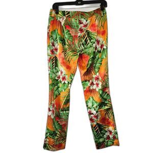 DOLCE & GABBANA Slim Cropped Viscose Bright Floral Pants Size 4 RARE